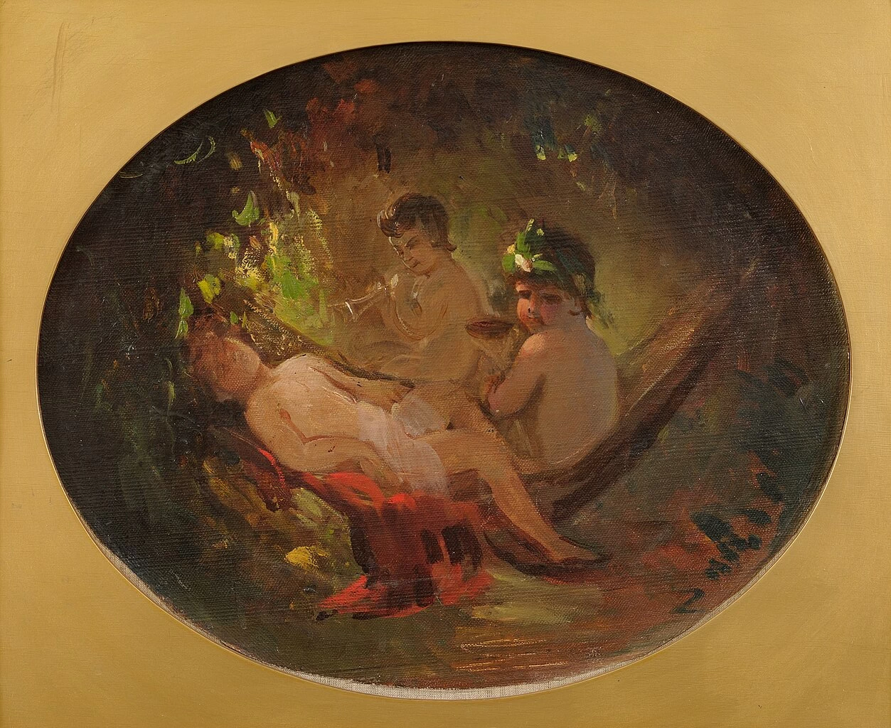 Julie Wilhelmine Hagen - Schwarz, Due putti, Tartu Art Museum's painting collection
